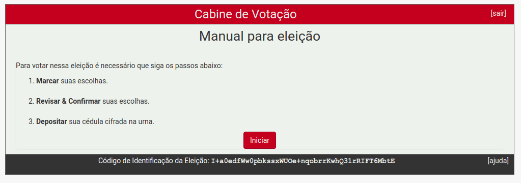Tela inicial