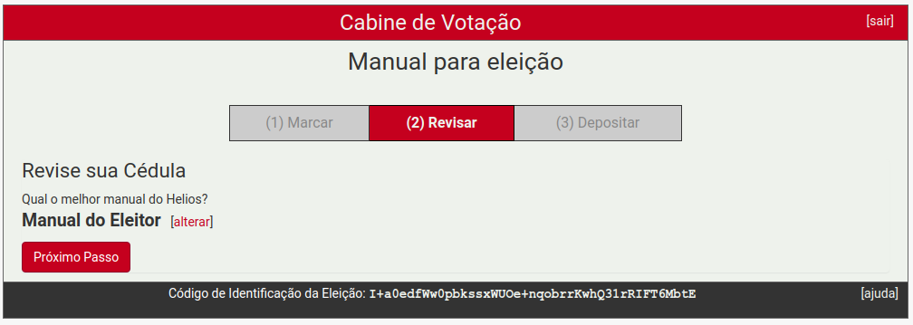 Revisão das escolhas feitas